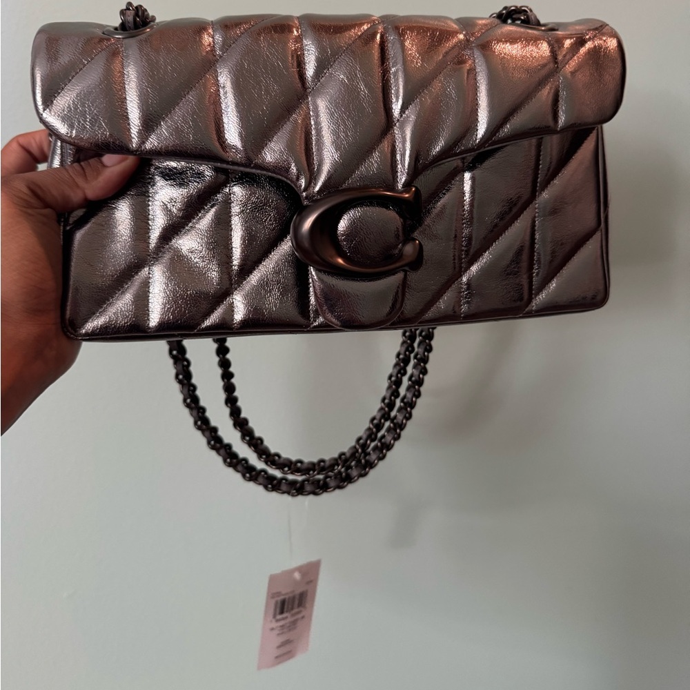 New! Quilted Tabby Shoulder Bag 26 With Anthracite! NWT - Picture 3 of 9